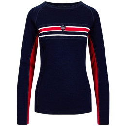 Dámske funkčné tričko Dale of Norway Aksla Feminine Baselayer Crew neck tmavomodrá Navy Red OffWhite