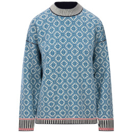 Dámsky sveter Dale of Norway Langøy Fem Sweater modrá/biela Arctic Blue Offwhite