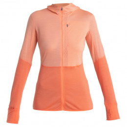 Dámska funkčná mikina Icebreaker Women Merino 200 Realfleece™ Descender LS Zip Hoodie oranžová