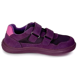 Dětské celoroční barefoot boty Bugga Safi Dark Purple fialová tmavě fialová