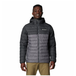 Pánska bunda Columbia Powder Lite™ II Hooded Jacket sivá/čierna City Grey, Shark