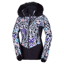 Dámska lyžiarska bunda Northfinder Vivian biela/čierna