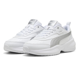 Dámske topánky Puma Cilia 2 Mode Metallic Glam biela/strieborná PUMA White-PUMA Silver-Feather Gray