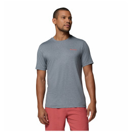 Pánske tričko Columbia Parsons Point™ SS Back Graphic Tee sivá City Grey Heather, Linear Peaks