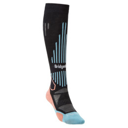 Dámske ponožky Bridgedale Ski Lightweight Women's čierna Black/Coral/