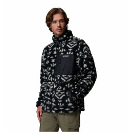 Pánska mikina Columbia Winter Pass™ Reversible Fleece čierna Black Geostripe Tonal, Black