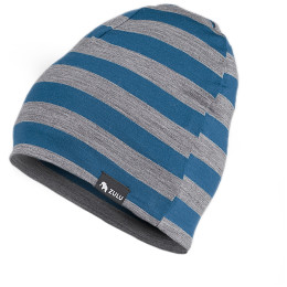 Čiapka Zulu Cap Merino modrá/sivá StrapeNavyBlueGray