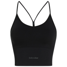 Športová podprsenka Icebreaker Merino Blend 260 Seamless Rib Strappy Tank čierna BLACK
