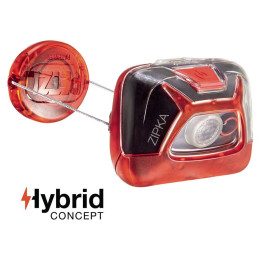 Vystavená čelovka Petzl Zipka