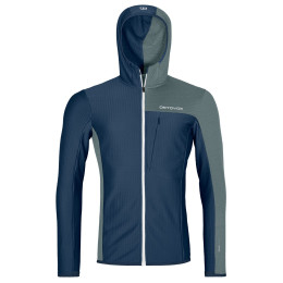 Pánska funkčná mikina Ortovox Fleece Light Grid Hooded Jkt M tmavomodrá deep ocean