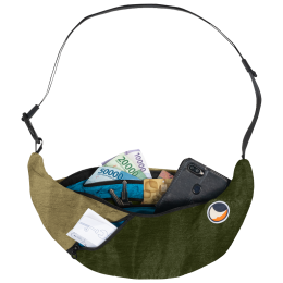 Ľadvinka Ticket To The Moon Upcycled Sling Bag khaki Army Green / Brown