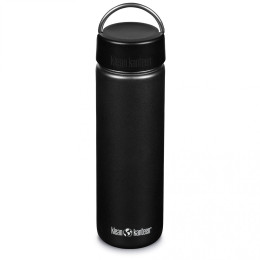 Nerezová fľaša Klean Kanteen Wide w/Wide Loop Cap - brushed stainless 800 ml čierna