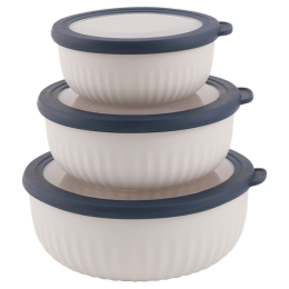 Sada misiek Outwell Cookout Bowl Set with Lids béžová/modrá Blue & Grey