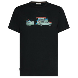 Pánske tričko Icebreaker Men Merino 150 Tech Lite SS Tee Transportage čierna Black