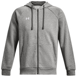 Pánska mikina Under Armour Rival Fleece FZ Hoodie sivá Castlerock Light Heather / / White