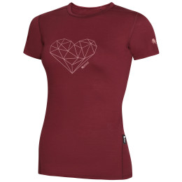 Dámske tričko Zulu Merino 160 Short Heart vínová wine