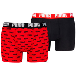 Pánske boxerky Puma Everyday Aop Print Boxer 2P čierna/červená Red / Black