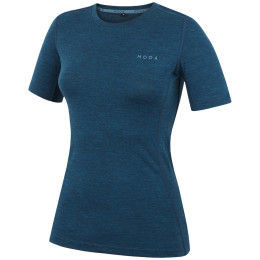 Dámske tričko MOOA MerinoSilk 160 short modrá lagoon blue melange