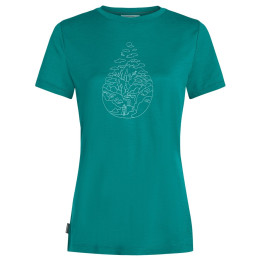 Dámske tričko Icebreaker Women Merino 150 Tech Lite SS Tee Hike Path tyrkysová Tidal Teal