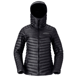 Dámska páperová bunda Norrona trollveggen down800 super light Hood čierna Caviar Black