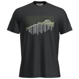 Pánske tričko Icebreaker Men Merino 150 Tech Lite III SS Tee Pinnacle Grid čierna Black