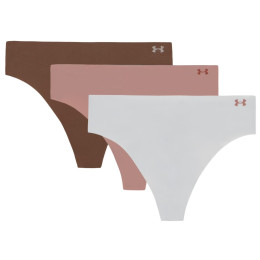 Dámske nohavičky Under Armour Pure Stretch No Show Thong - Solid 3Pk sivá Halo Gray