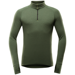 Pánsky rolák Devold Expedition Man Zip Neck zelená FOREST