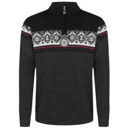 Pánsky sveter Dale of Norway Moritz Masc Sweater čierna Darkcharcoal Raspberry Black