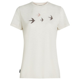 Dámske tričko Icebreaker Women Merino 150 Tech Lite SS Tee Bird Transit biela Ecru HTHR
