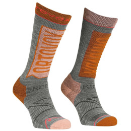 Dámske ponožky Ortovox Free Ride Long Socks W sivá/oranžová autumn leaves