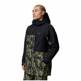 Pánska lyžiarska bunda Columbia Coreshot™ Printed Jacket zelená/sivá Greenscape Treebark Print, Black