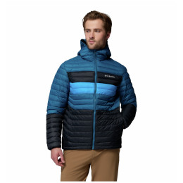 Pánska bunda Columbia Powder Pass™ Hooded Jacket modrá/čierna Black, Phoenix Blue, Compass Blue