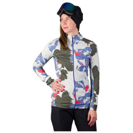 Dámska funkčná mikina Northfinder Tiara béžová/zelená multicolorprint