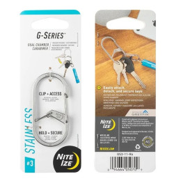 Pomocná karabína Nite Ize G-series #3 strieborná Stříbrná
