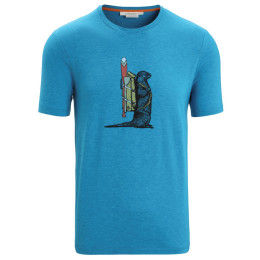 Pánske tričko Icebreaker Men Central Classic SS Tee Otter Paddle modrá Geo Blue