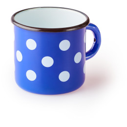 Hrnček Zulu modrý s bielymi bodkami