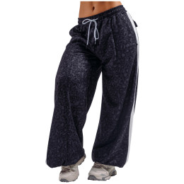 Dámske tepláky Nebbia Baggy Leopard Sweatpants Primal čierna BLACK LEOPARD
