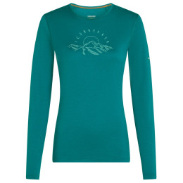 Dámske funkčné tričko Icebreaker Women Merino 200 Oasis LS Crewe Sunrise Summit tyrkysová Tidal Teal
