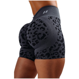 Dámske kraťasy Nebbia Push-Up Compression Leopard Shorts Primal čierna BLACK LEOPARD