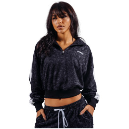 Dámska mikina Nebbia Half-Zip Leopard Sweatshirt Primal čierna BLACK LEOPARD