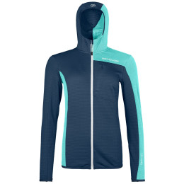 Dámska funkčná mikina Ortovox Fleece Light Grid Hooded Jkt W modrá deep ocean