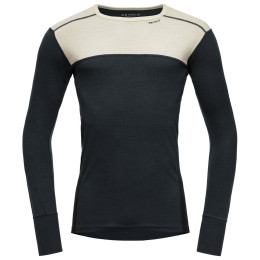 Pánske funkčné tričko Devold Lauparen Merino 190 Shirt Man čierna/biela RAW WHITE/INK/BLACK