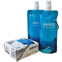 Skladacia fľaša Lifesaver Squeeze Pouch x2 modrá Blue