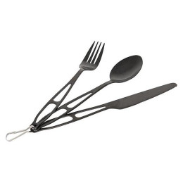 Príbor Bo-Camp Outdoorcutlery 3 čierna Black