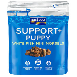 Maškrty pre psov Fish4Dogs Puppy White Fish Morsels Digestion 150g