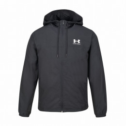Pánska bunda Under Armour Rival Wvn Windbreaker čierna Black/Black/White