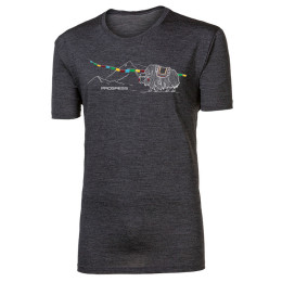 Pánske funkčné tričko Progress Hrutur Yak sivá šedý melír