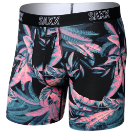 Pánske boxerky Saxx Droptemp All Day Cooling Boxer Brief čierna/ružová tropical jungle-black