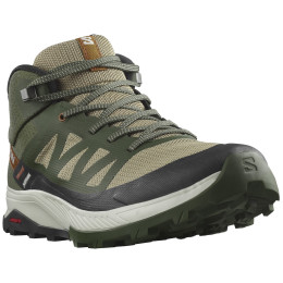 Pánske topánky Salomon Outrise Mid Gore-Tex sv.khaki/tm.khaki Olive Night / Rainy Day / Sugar Almond