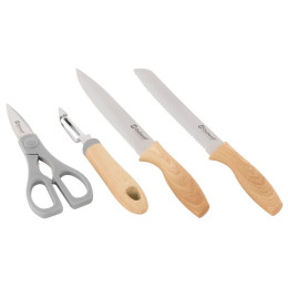 Sada nožov Outwell Chena Knife Set Peeler Scissor hnedá